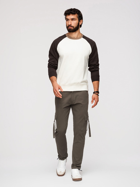 Ombre Clothing Мъжки панталони cargo с прави крачоли и регулируем край - графит V3 P1516 Ombre Clothing