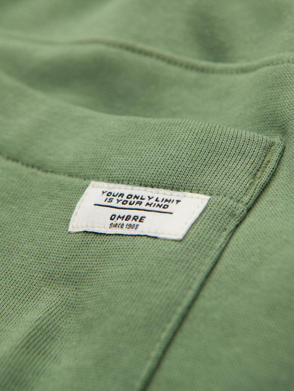 Ombre Clothing Мъжки суитшърт BASIC jogger с ребрирован край - зелено V3 OM-PABS-0305 Ombre Clothing