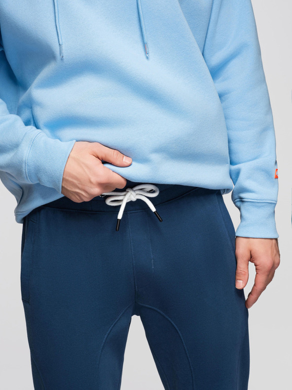 Ombre Clothing Мъжки спортни панталони BASIC джогър с жебрована крачола - тъмно сини V4 OM-PABS-0305 Ombre Clothing