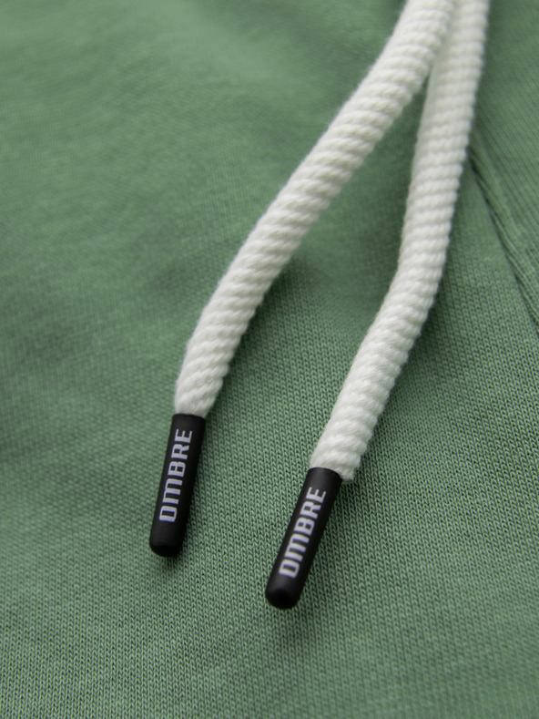 Ombre Clothing Мъжки памучни суитшърт BASIC с необшит край - зелено V3 OM-PABS-0304 Ombre Clothing