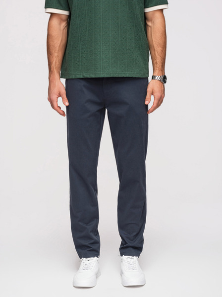 Ombre Clothing Мъжки здрави панталони chino REGULAR FIT - тъмно синьо V4 OM-PACP-0293 Ombre Clothing