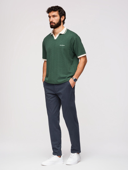 Ombre Clothing Мъжки здрави панталони chino REGULAR FIT - тъмно синьо V4 OM-PACP-0293 Ombre Clothing