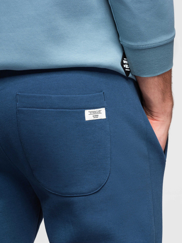 Ombre Clothing Мъжки памучни спортни панталони BASIC без подплата - тъмно сини V4 OM-PABS-0304 Ombre Clothing