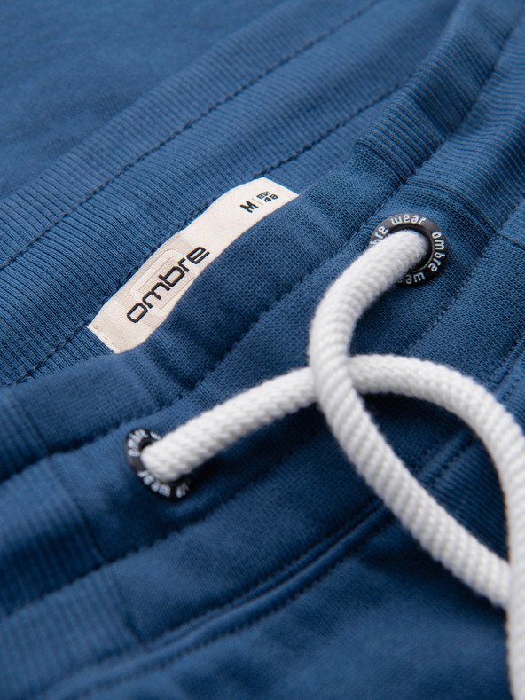 Ombre Clothing Мъжки памучни спортни панталони BASIC без подплата - тъмно сини V4 OM-PABS-0304 Ombre Clothing