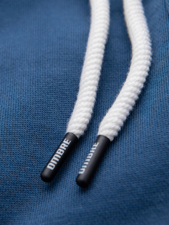 Ombre Clothing Мъжки памучни спортни панталони BASIC без подплата - тъмно сини V4 OM-PABS-0304 Ombre Clothing