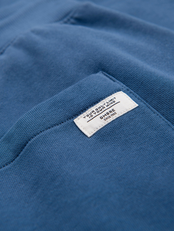 Ombre Clothing Мъжки памучни спортни панталони BASIC без подплата - тъмно сини V4 OM-PABS-0304 Ombre Clothing