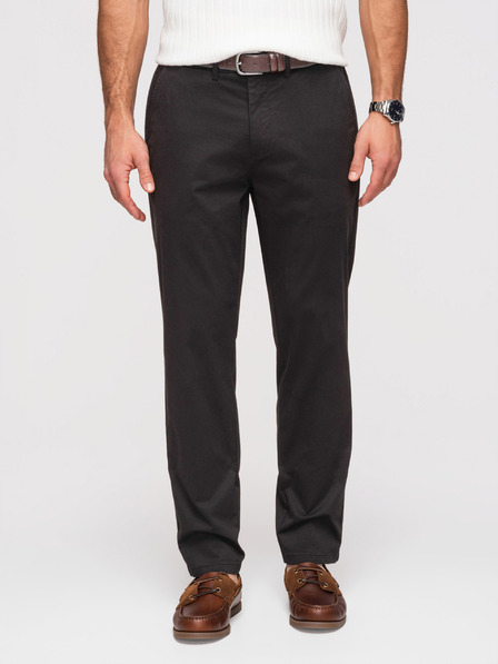 Ombre Clothing Мъжки панталони чино REGULAR FIT - черни V5 OM-PACP-0293 Ombre Clothing