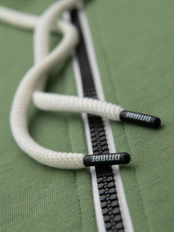 Ombre Clothing Мъжки памучен суитшърт BASIC с цип и качулка - зелен V3 OM-SSBZ-0272 Ombre Clothing