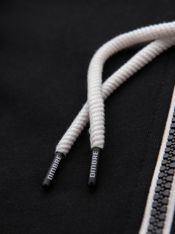 Ombre Clothing Мъжки памучен еластичен суитшърт BASIC с качулка - черен V5 OM-SSBZ-0272 Ombre Clothing