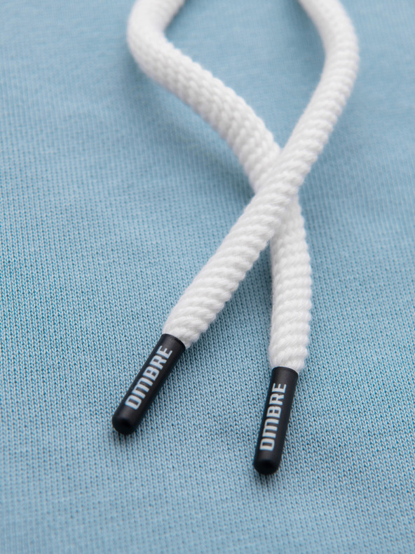 Ombre Clothing Мъжко памучно суитшърт BASIC с кангур джеб и качулка - синьо Ombre Clothing