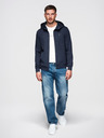 Ombre Clothing Мъжко суитшърт с качулка от гладко плетиво - тъмно синьо V4 OM-SZBC-0196 Ombre Clothing