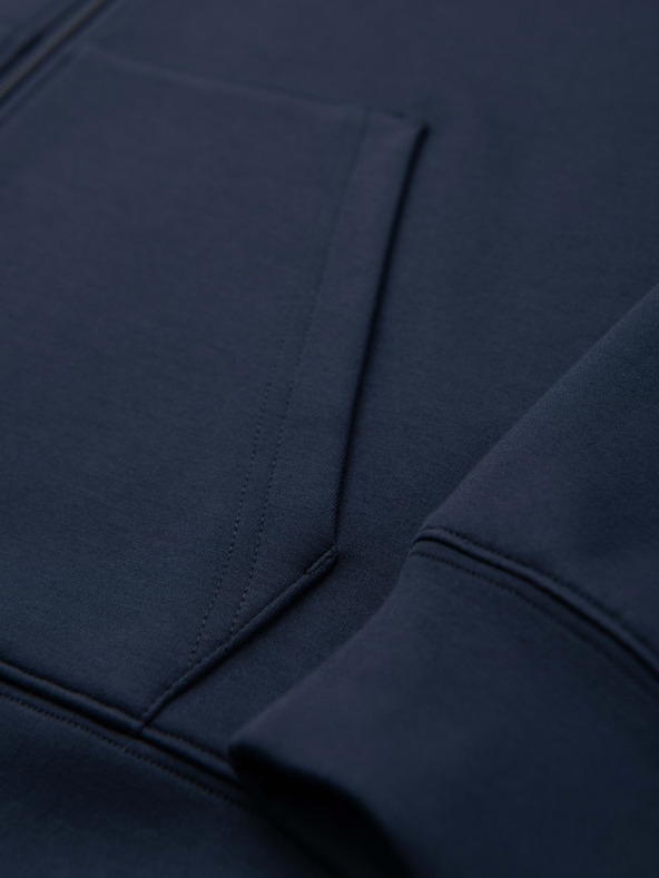 Ombre Clothing Мъжко суитшърт с качулка от гладко плетиво - тъмно синьо V4 OM-SZBC-0196 Ombre Clothing
