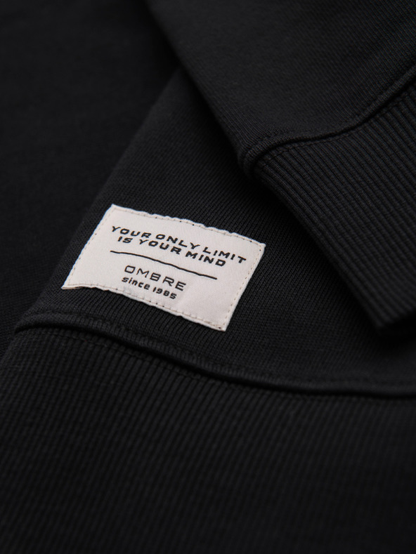 Ombre Clothing Мъжко суитшърт BASIC с кръгло деколте - черно Ombre Clothing