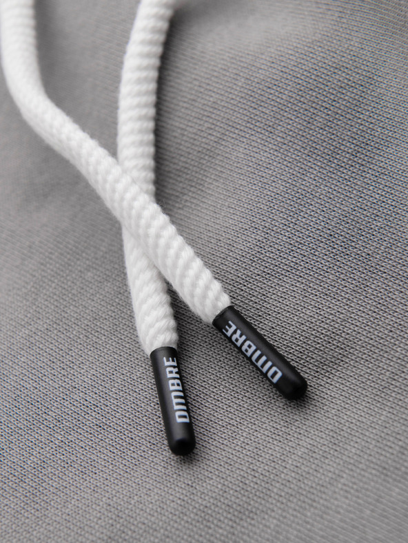 Ombre Clothing Мъжко памучно суитшърт BASIC с качулка на цип - сиво V8 OM-SSBZ-0272 Ombre Clothing