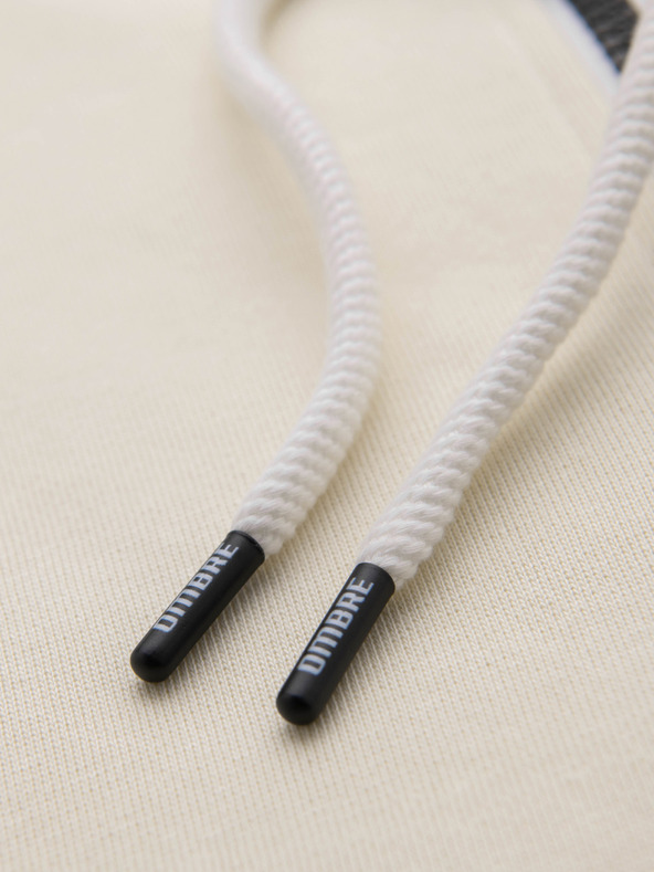 Ombre Clothing Мъжко памучно еластично суитшърт с качулка BASIC - кремаво V11 OM-SSBZ-0272 Ombre Clothing