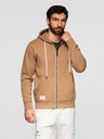 Ombre Clothing Мъжко памучно суитшърт BASIC с качулка - кафяво V2 OM-SSBZ-0272 Ombre Clothing