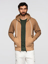 Ombre Clothing Мъжко памучно суитшърт BASIC с качулка - кафяво V2 OM-SSBZ-0272 Ombre Clothing