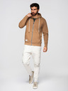 Ombre Clothing Мъжко памучно суитшърт BASIC с качулка - кафяво V2 OM-SSBZ-0272 Ombre Clothing