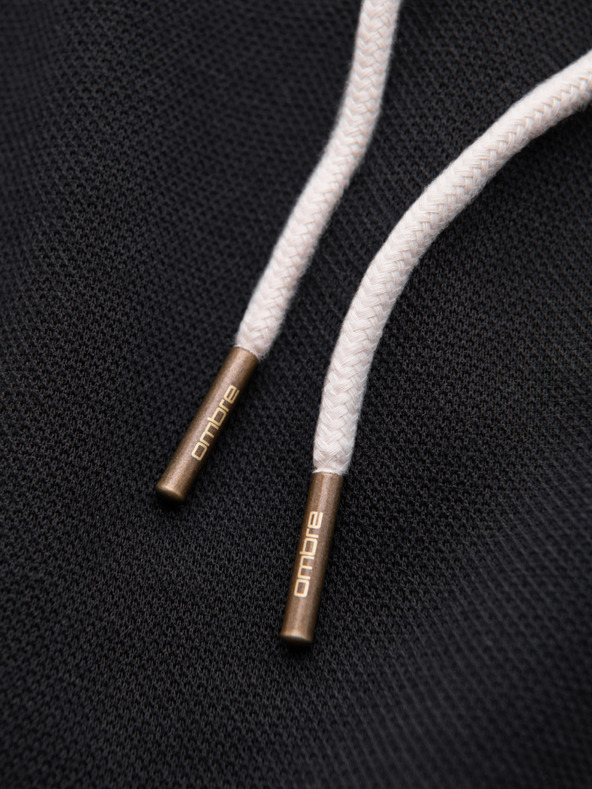 Ombre Clothing Мъжки структурирани шорти REGULAR FIT - черно V2 OM-SRSK-0124 Ombre Clothing