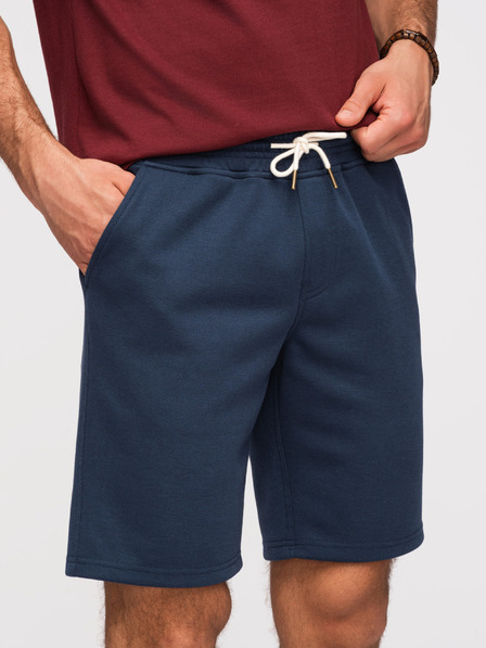 Ombre Clothing Мъжки структурирани шорти REGULAR FIT - тъмно синьо V3 OM-SRSK-0124 Ombre Clothing