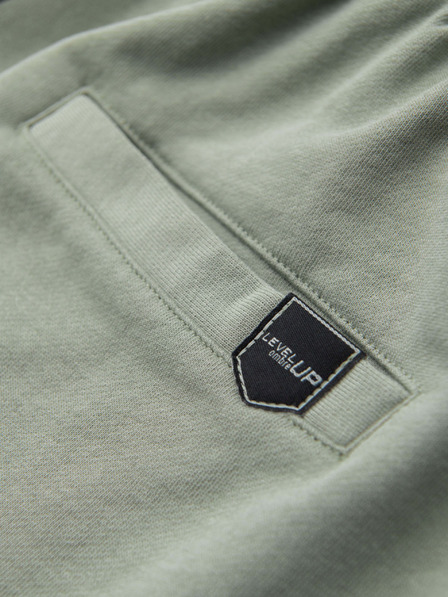 Ombre Clothing Мъжки шорти REGULAR FIT от френски фротирани плет - пастелно зелено V3 OM-SRSK-0196 Ombre Clothing