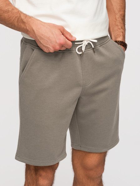 Ombre Clothing Мъжки структурирани шорти REGULAR FIT - хаки V4 OM-SRSK-0124 Ombre Clothing