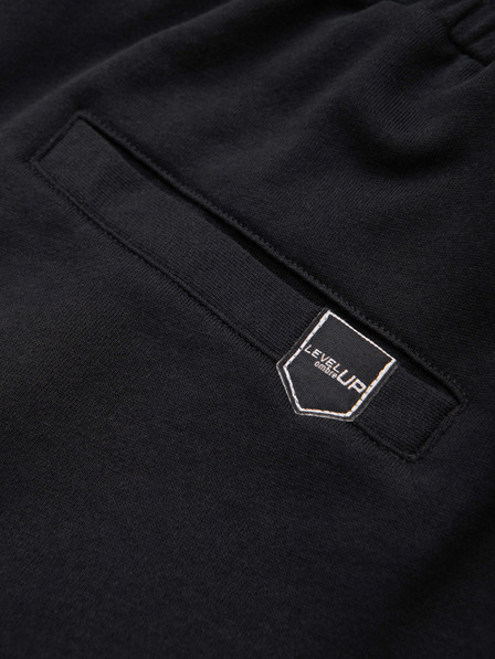 Ombre Clothing Мъжки шорти REGULAR FIT от френски фротирани плет - черно V4 OM-SRSK-0196 Ombre Clothing