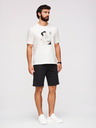 Ombre Clothing Мъжки шорти REGULAR FIT от френски фротирани плет - черно V4 OM-SRSK-0196 Ombre Clothing