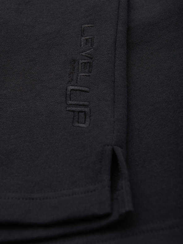 Ombre Clothing Мъжки шорти REGULAR FIT от френски фротирани плет - черно V4 OM-SRSK-0196 Ombre Clothing