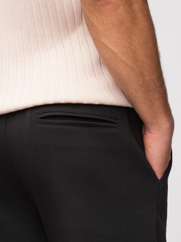 Ombre Clothing Мъжки шорти REGULAR FIT от гладък плет - черно V1 OM-SRBC-0153 Ombre Clothing