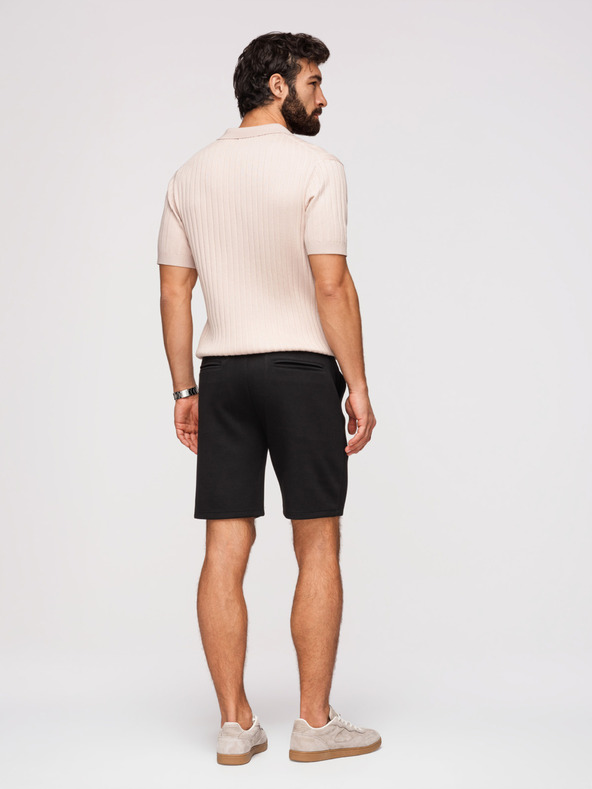 Ombre Clothing Мъжки шорти REGULAR FIT от гладък плет - черно V1 OM-SRBC-0153 Ombre Clothing