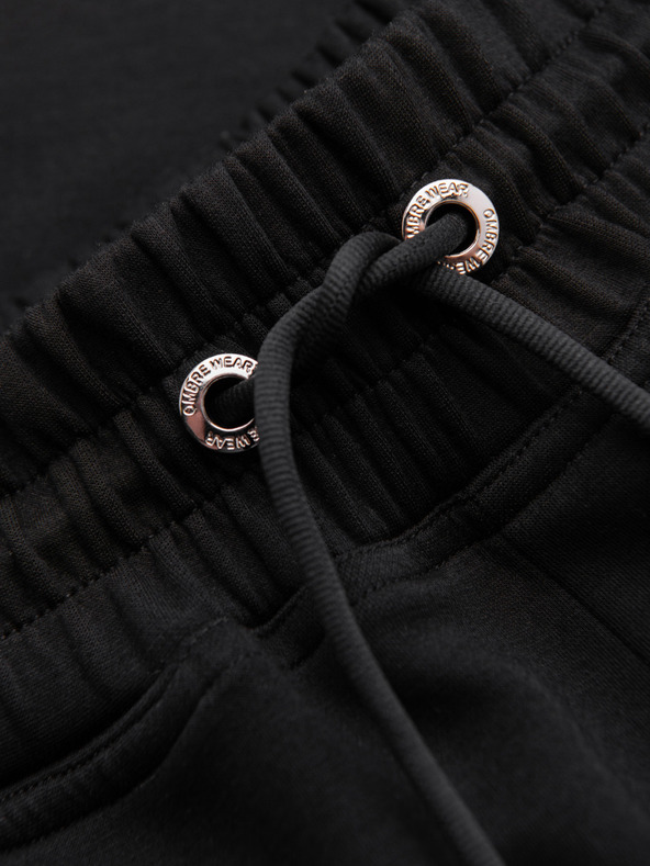 Ombre Clothing Мъжки шорти REGULAR FIT от гладък плет - черно V1 OM-SRBC-0153 Ombre Clothing