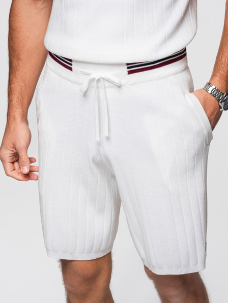 Ombre Clothing Мъжки вискозни структурирани шорти REGULAR - бяло V1 OM-SRCS-0203 Ombre Clothing