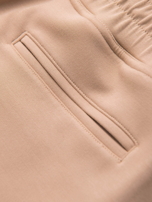 Ombre Clothing Мъжки шорти REGULAR FIT от гладък плет - бежово V3 OM-SRBC-0153 Ombre Clothing