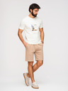 Ombre Clothing Мъжки шорти REGULAR FIT от гладък плет - бежово V3 OM-SRBC-0153 Ombre Clothing