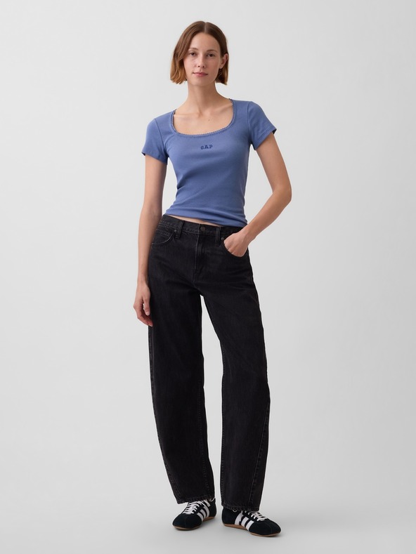 GAP Ребрести тениска с лого GAP