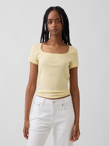 GAP Ребрести тениска с лого GAP