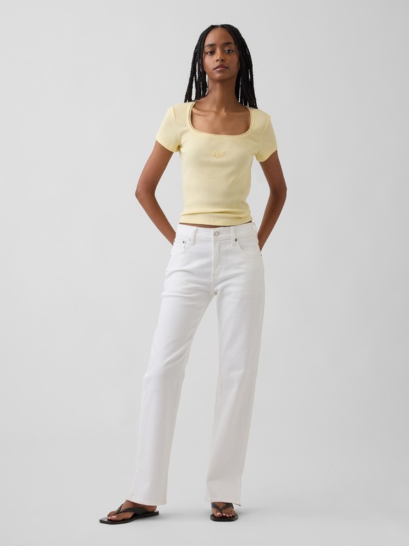 GAP Ребрести тениска с лого GAP