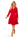 numoco ISABELLE Плисирана рокля с деколте и дълъг ръкав - Червена