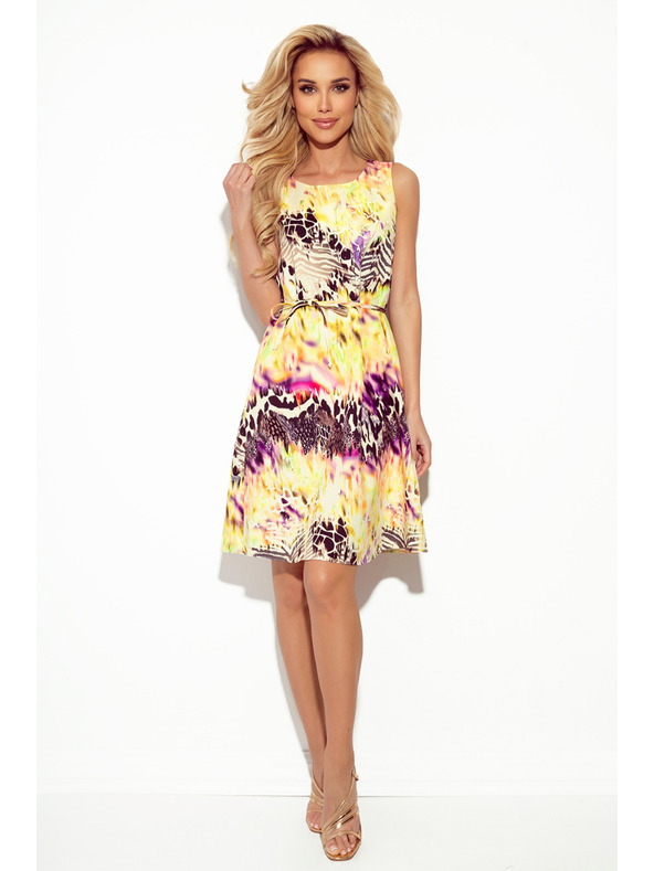 numoco Плоска рокля с жълт леопардов принт Numoco VICTORIA