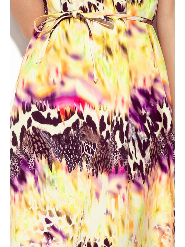 numoco Плоска рокля с жълт леопардов принт Numoco VICTORIA