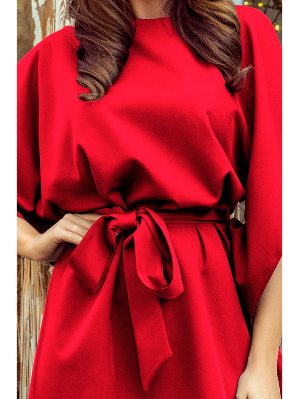 numoco SOFIA рокля с папионка - червена