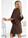 numoco SOFIA Butterfly рокля с колан в талията - шоколадово