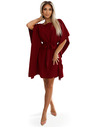 numoco SOFIA Butterfly рокля с колан в талията - винено червено
