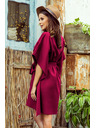 numoco SOFIA Butterfly рокля с колан в талията - винено червено