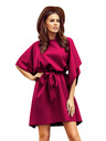 numoco SOFIA Butterfly рокля с колан в талията - винено червено