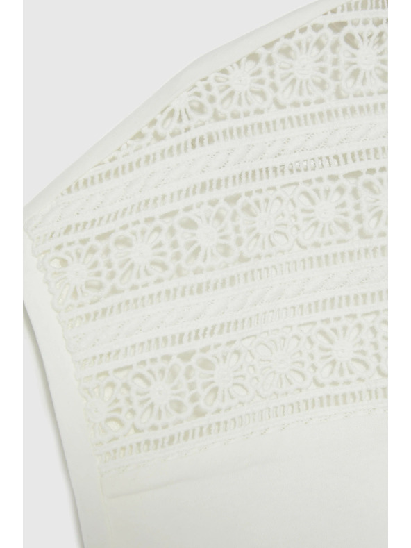 Moodo Памучна блуза с дантела бяла Moodo