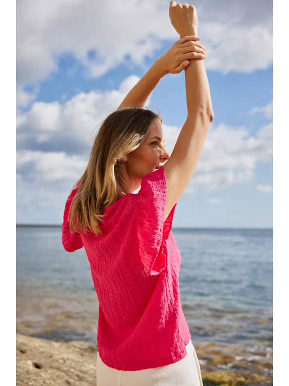 Moodo Блуза с V деколте фуксия Moodo