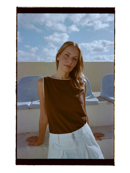 Moodo Кафяв топ Moodo