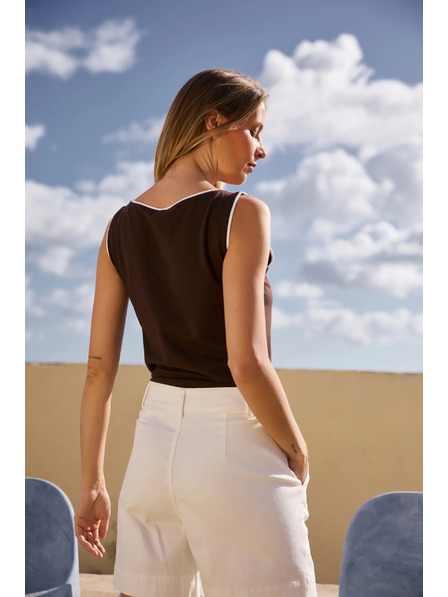 Moodo Кафяв топ Moodo